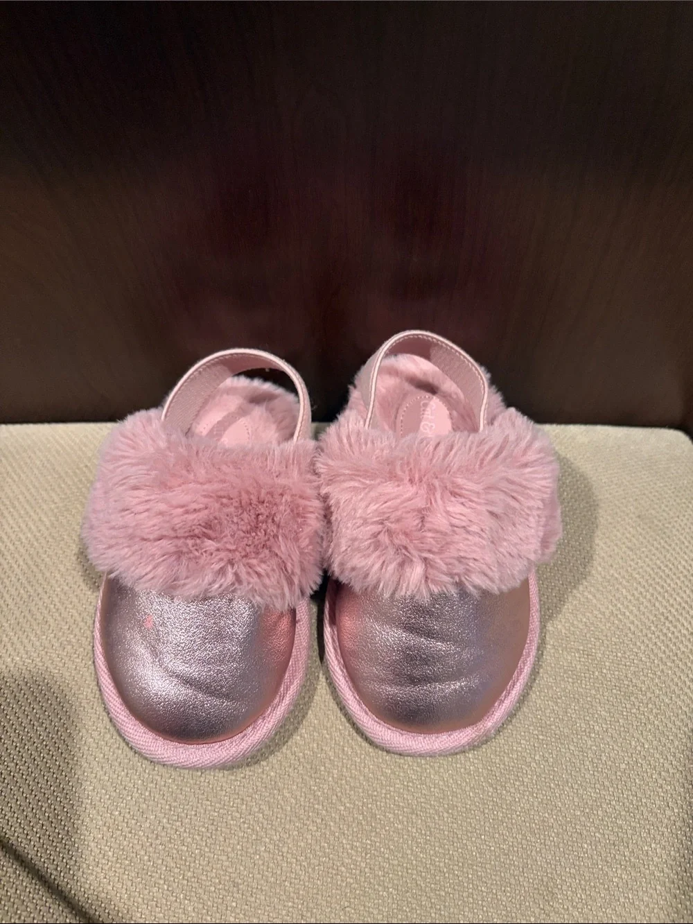 Cat & Jack Pink Faux-Fur Slide Slippers